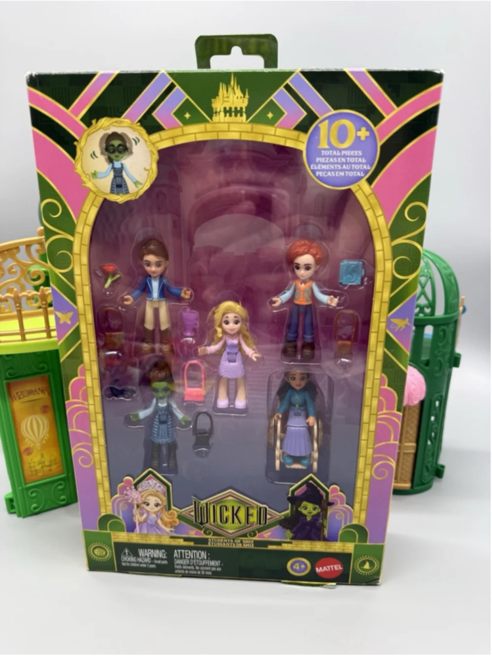 Mattel Wicked Mini Doll Lot - NIB Students of Shiz 5-Pack & Emerald City Playset